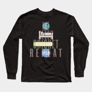 Eat sleep cricket repeat Long Sleeve T-Shirt